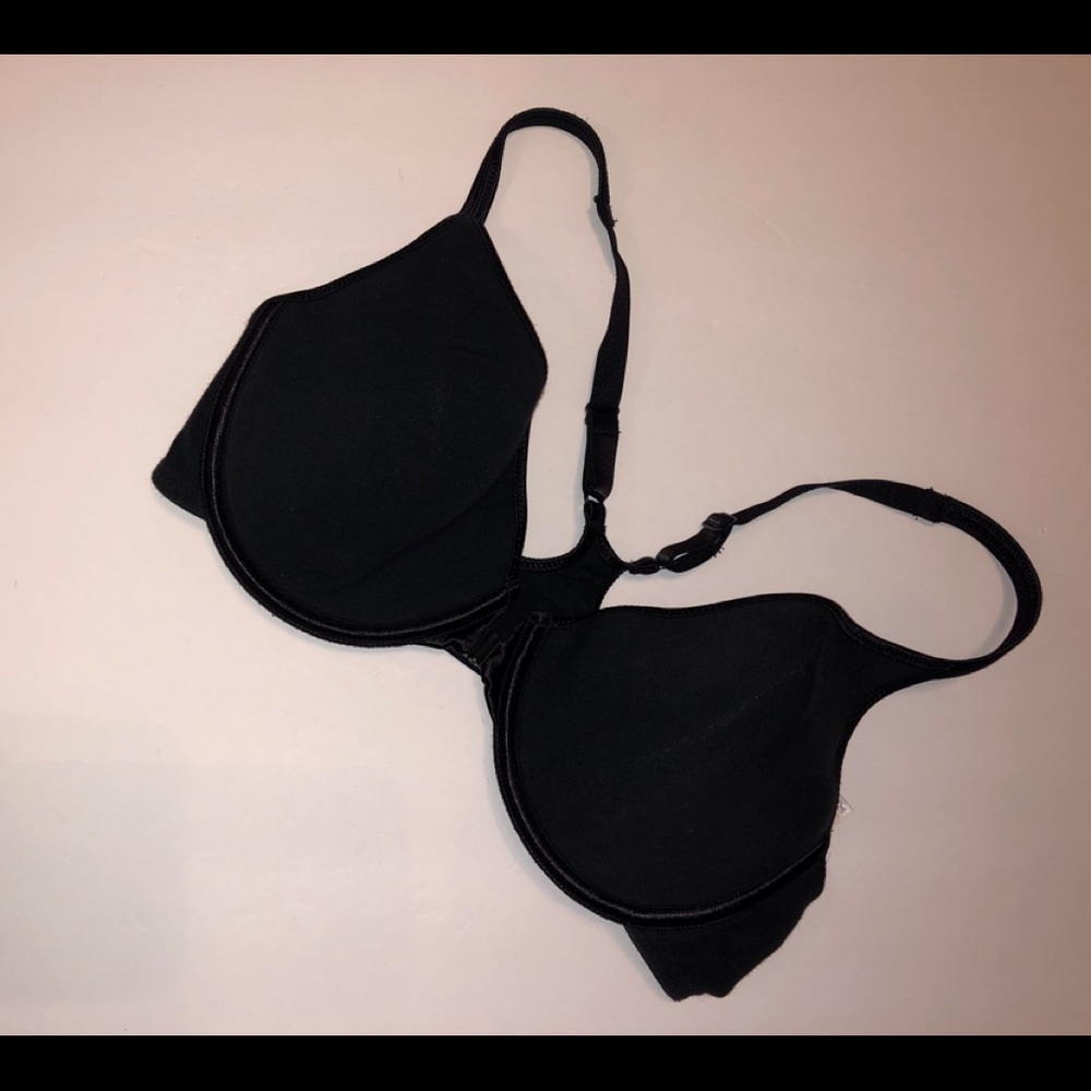 Vassarette Black Cotton Racerback Bra 38C
